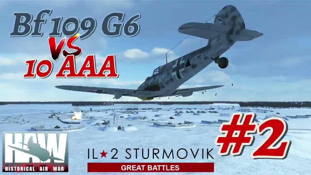 Bf 109 G6 vs 10 AAA #2 Practicing maneuvers to evade anti-aircraft guns. IL-2 Sturmovik 