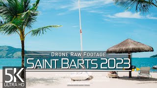 【5K】 Drone RAW Footage  This is SAINT BARTHELEMY 2023  French Caribbean  UltraHD Stock Video