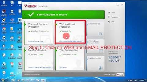 McAfee Antivirus Firewall ON & OFF