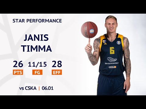 Star Performance. Janis Timma vs CSKA - 26 PTS, 11/15 FG, 28 EFF | Season 2019/20