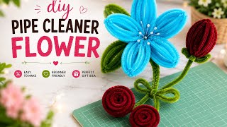 Easy DIY Flower Craft | Pipe Cleaner Flower Tutorial for Beginners#pipecleanerflower #art #diyart