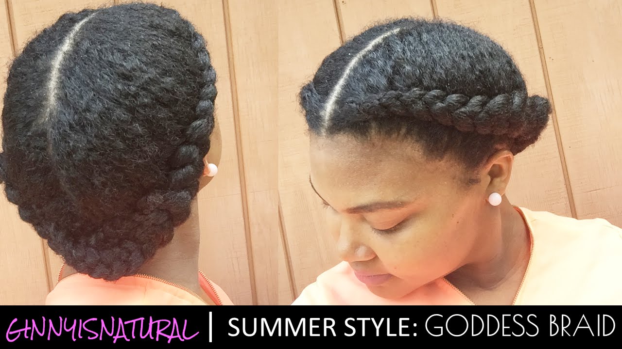 Natural Hair Goddess Braids | @ginnyisnatural - YouTube