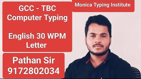 GCC TBC (COMPUTER TYPING) ENGLISH 30 WPM LETTER                                     (HINDI)