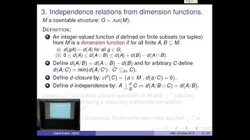 D. Evans: Countable structures with simple automorphism groups