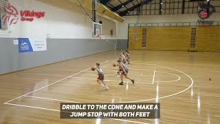 Jump Stop Forward Pivot Team Drill