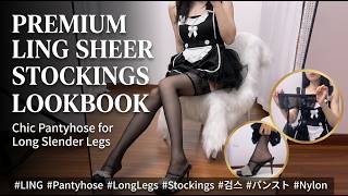 Premium LING Sheer Stockings Lookbook | Chic Pantyhose for Long Slender Legs ✨