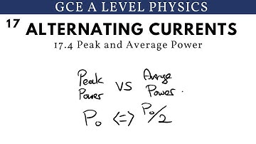 GCE A Level Physics | Peak and Average Power (Alternating Currents Chapter)
