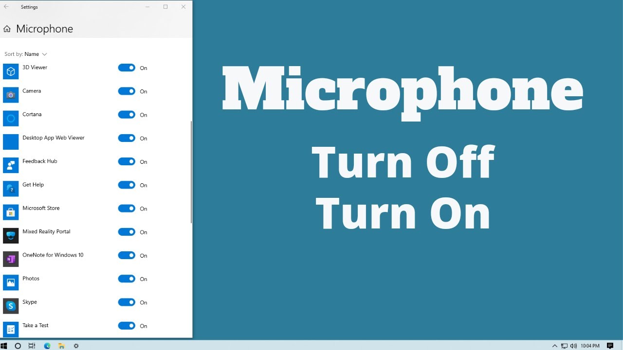 How To Turn On Or Turn Off Microphone In Windows 10