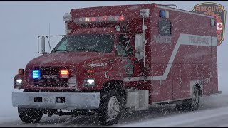 Warwick Fire, ON - Pumper 12, Tanker 11 & Rescue 8 Responding in a Blizzard.