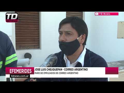 LUCAS RELMUAN Y JOSE LUIS CHEUQUEPAN   DIA DEL CARTERO Y PARO DE EMPLEADOS DE CORREO ARGENTINO 14 09