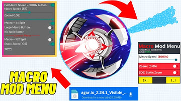 Agario Macro Mod Menu New Updated Full Control with Zoom and Xelahot iOS/Android