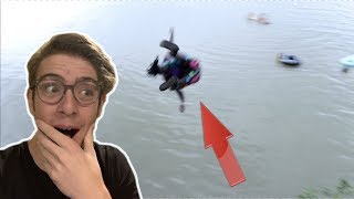 HE TRIED A FRONT FLIP!? Cliff Jumping fail