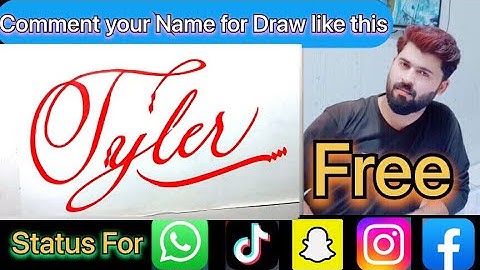 Tyler Name Signature Calligraphy Status | How to Cursive write with cut Marker #tyler @tyler