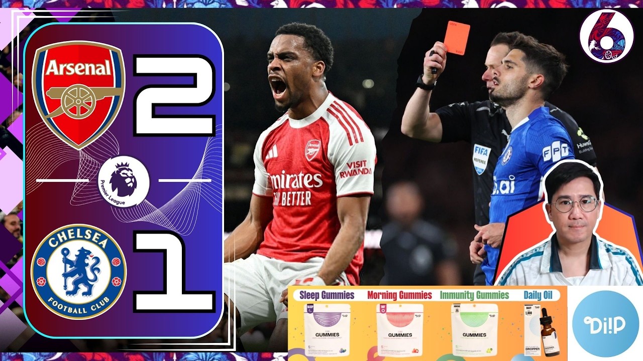 3 เตะมุม ปืนใหญ่เฉือนชนะเชลซี 10 คน 2-1 นำซิตี้ 5 แต้ม | ฟุตบอลจีเนียส