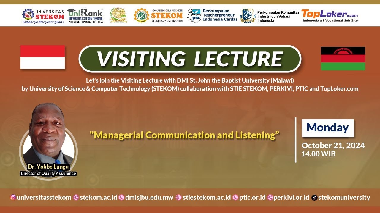 Visiting Lecture program organized by the Faculty of DMI St. John the Baptist University Day 1