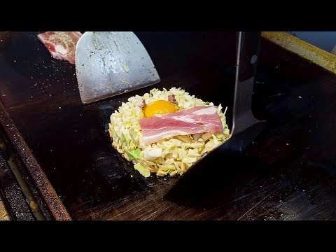 Japanese Street Food, Okonomiyaki in Seoul