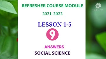 9 standard social science Refresher course module Answers lesson( 1-5) English medium.