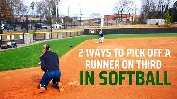 2 Ways To Pick Off A Runner on Third Base In Softball