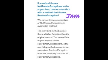 NullPointerException thrown in superclass, can overridding method throw RuntimeException?@javasip-official
