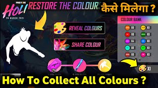 How To Complete Restore The Colours Event In free fire|| New Holi Event in Free Fire