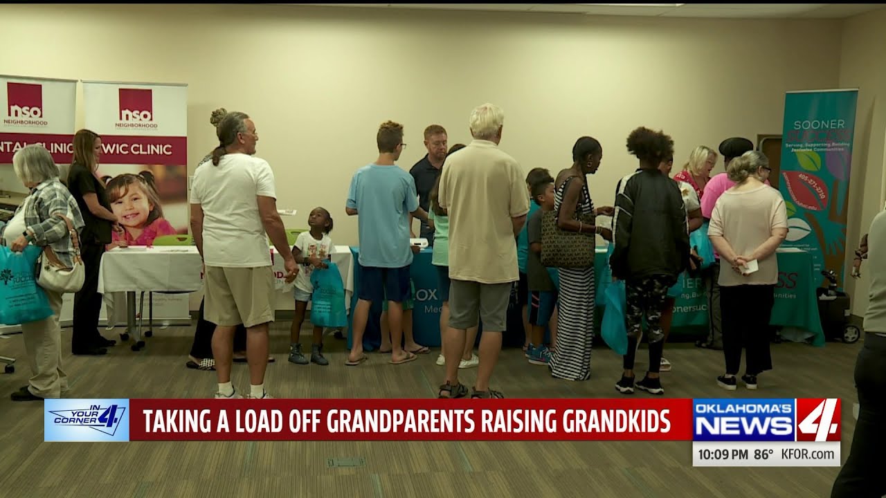 newspaper mockup Law enforcement officers helping grandparents with school supplies