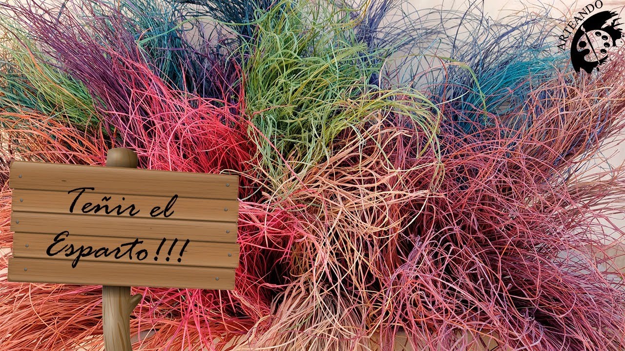 Teñir el esparto Pt 1 . Como tintar el esparto picado con tinte de la ropa.