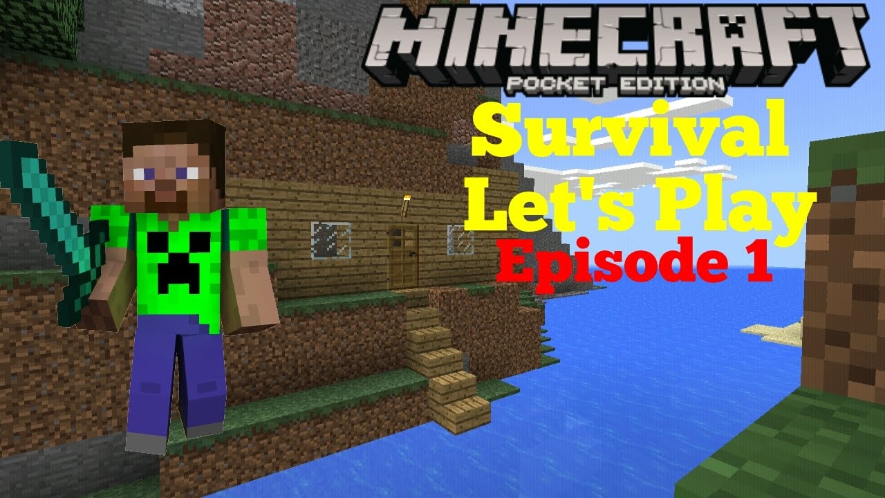 Survival Let's Play 1.1 Episode 1 - THINK LIKE A SHEEP! - Minecraft PE ...