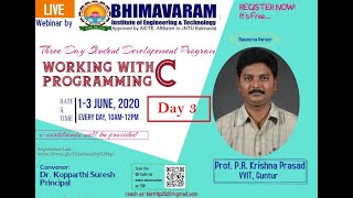 Webinar on Working with C Programming