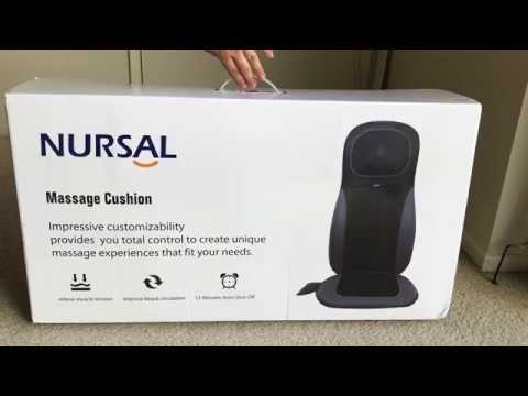 NURSAL Massage Cushion with Heat & Vibration, Deep Kneading, Pressing &  Rolling Full Back Massager Chair Pad – Product Testing Group