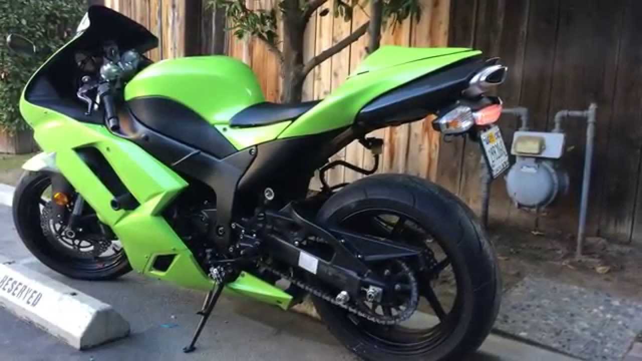 Custom Kawasaki Ninja ZX6R Sublime Green Pearl Paint YouTube