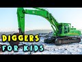  diggers at work  diggers for kids diggers in action bulldozers cranes  excavator tv