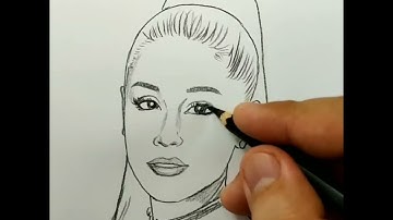 VERY EASY , how to draw ariana grande / learn drawing tutorial