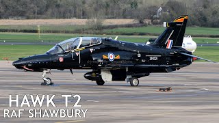RAF advanced jet trainer - Hawk T2 start up and takeoff - RAF Shawbury
