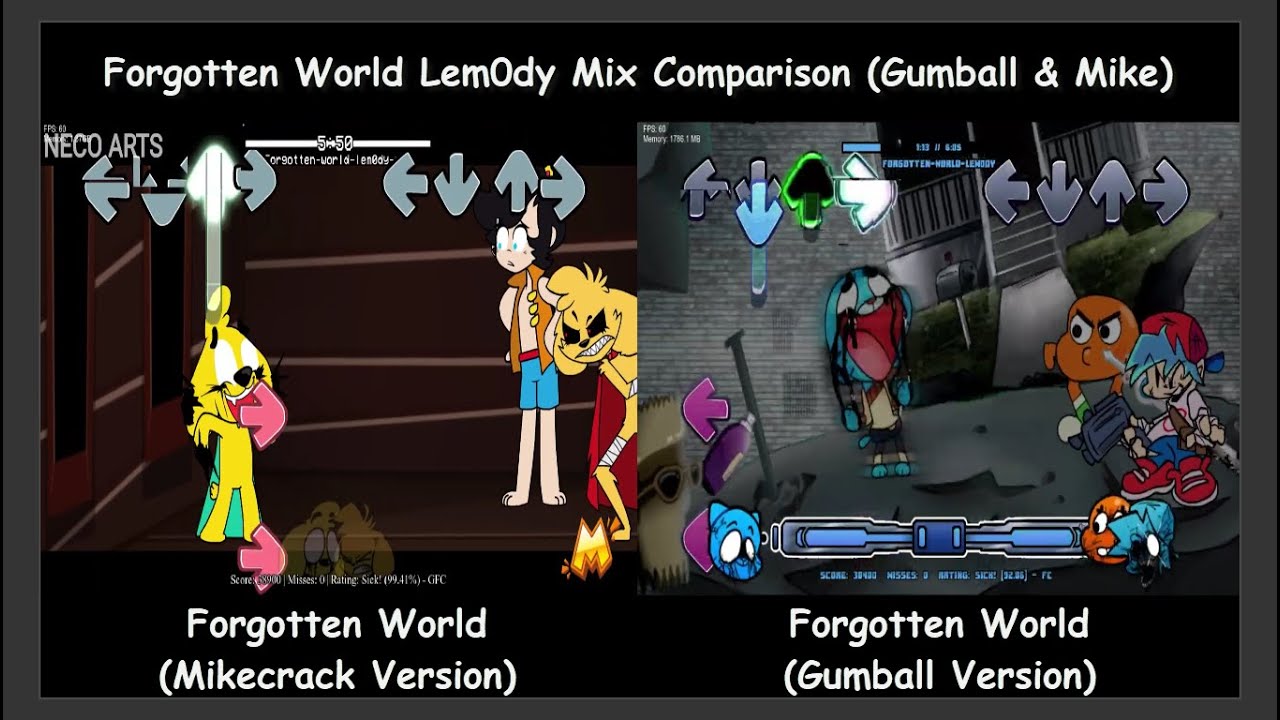 Forgotten World Lem0dy Mix Comparsion - Gumball Vs Mike