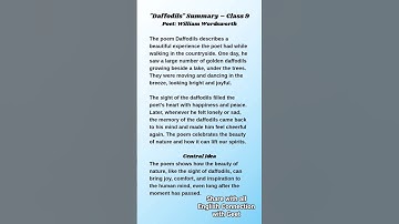 Daffodils Poem Summary & Central Idea | Class 9 English | William Wordsworth | Easy Notes for Exams
