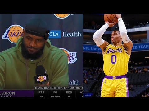 Lebron James Reacts to Russell Westbrook's Horrible Late Shot! LA Lakers VS Blazers NBA Interview
