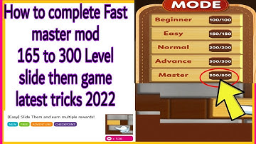 how to complete Fast master mod 300 Level slide them game latest tricks 2022