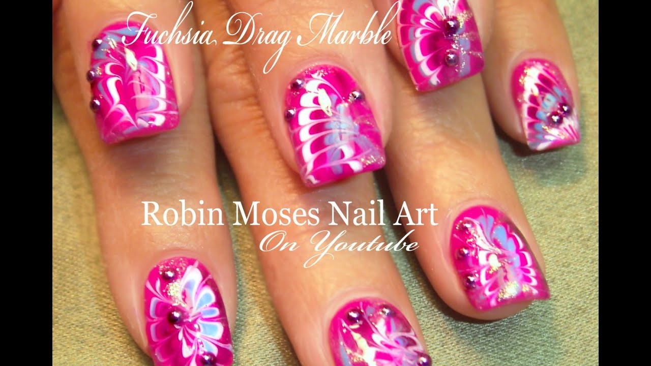 no water marble nail art tutorial