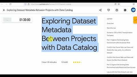 Exploring Dataset Metadata Between Projects with Data Catalog | Qwiklabs [GSP789]