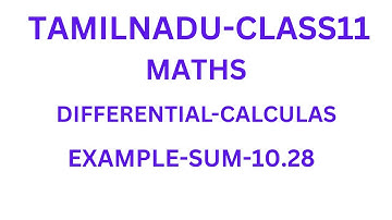 Class 11 Maths | Example 10.28 | Differential Calculus | Tamil Nadu New Syllabus