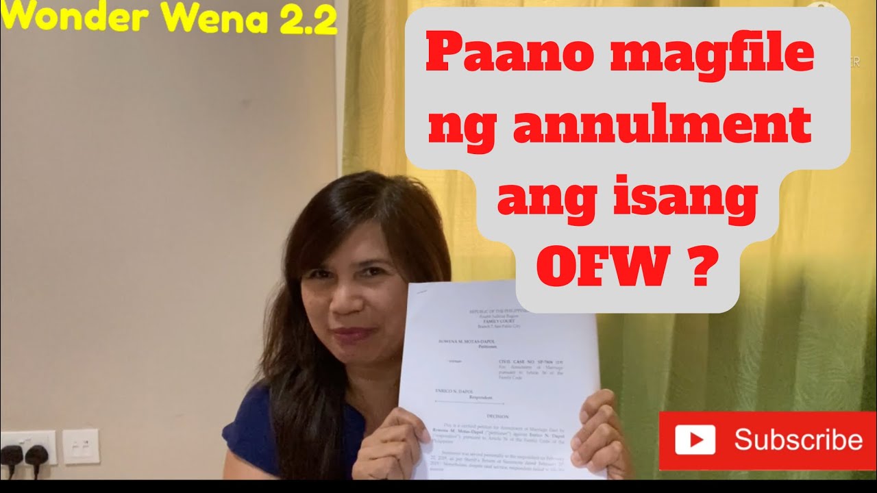 Paano mag file ng ANNULMENT ang isang OFW?