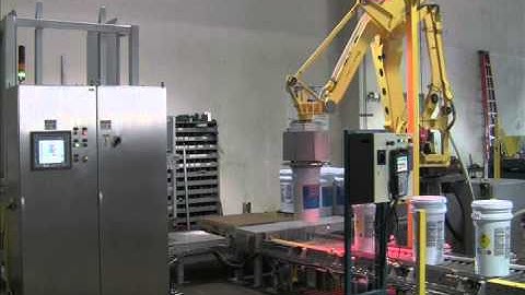 PASCO Pail Palletizer with Vision System for Pail Orientation