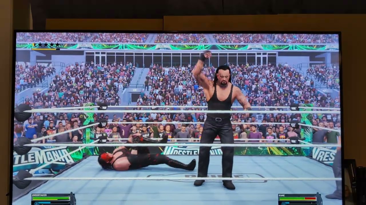 WWE 2K25 Gameplay The Undertaker vs Kane WWE United Kingdom Championship Match WrestleMania XL Stage