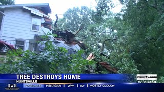 Tree destroys Huntsville couple's home