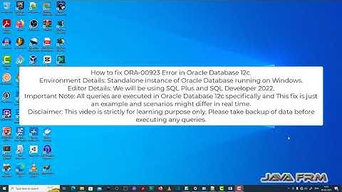 ORA-00923: FROM keyword not found where expected - Oracle Database 12c Error Messages