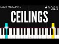 Lizzy McAlpine - ceilings | EASY Piano Tutorial