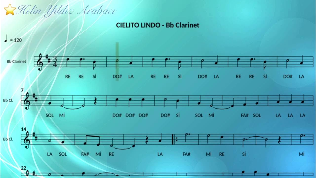 CIELITO LINDO Bb Notes Notaları YouTube