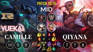 RNG yuekai Camille vs Qiyana Mid - KR Patch 10.19