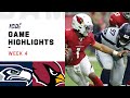 Seahawks vs. Cardinals Week 4 Highlights | NFL 2019