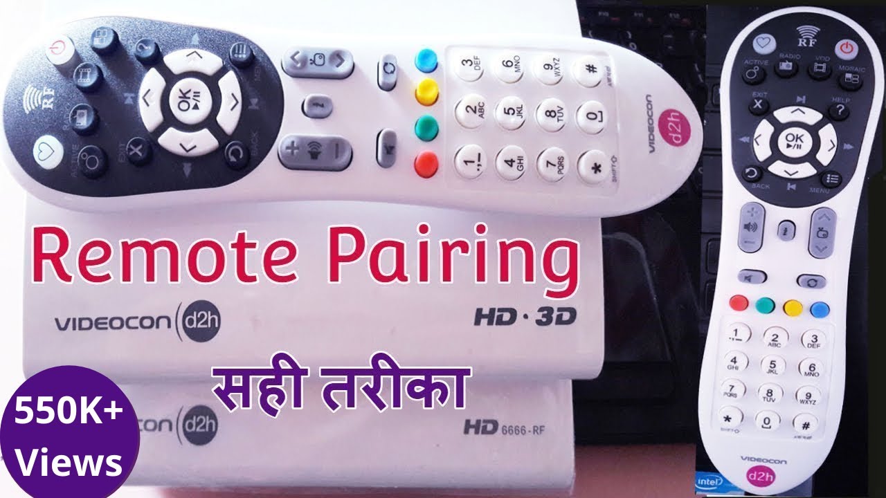 Videocon D2H RFRadio frequency Remote Pairing RF 6666 D2h HD 3D Full Explain Hindi